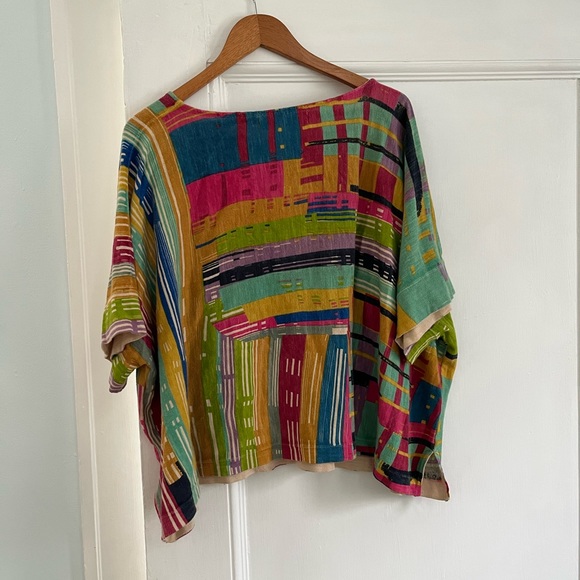 Boxy loose fitting colorful short sleeve top - Picture 6 of 6